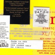 RN numbers and CA Identification numbers on clothing labels