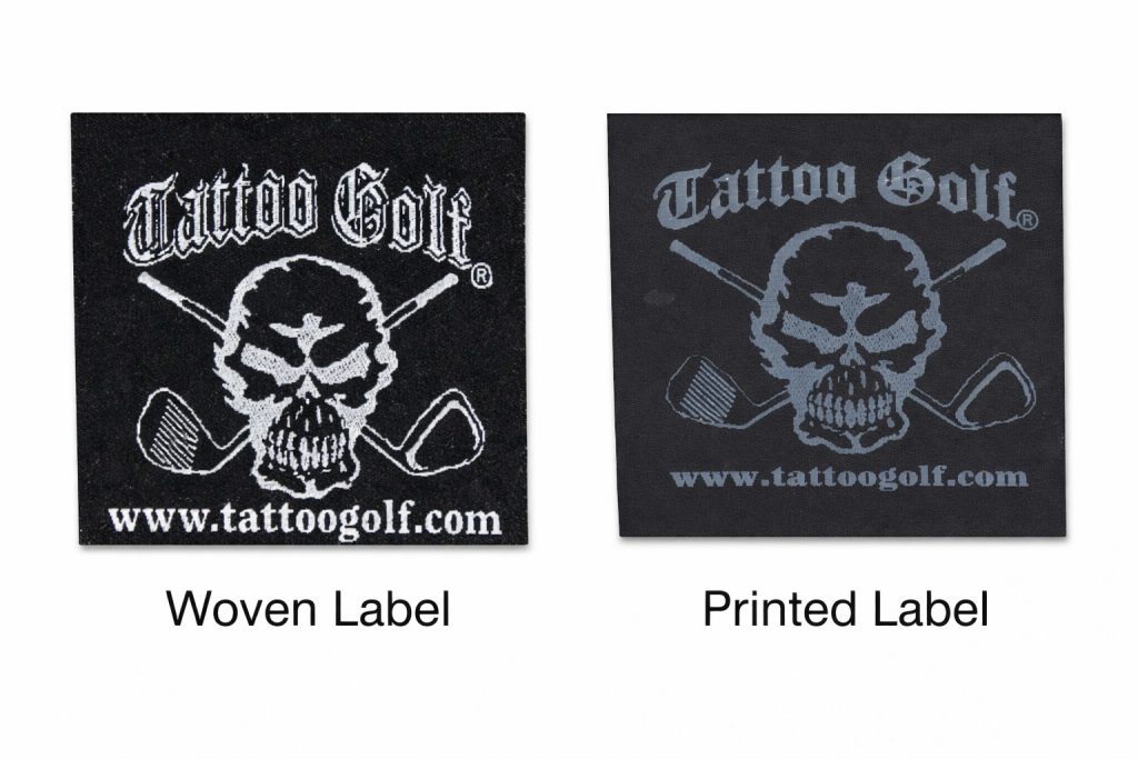 woven vs printed clothing labels comparison showing texture, detail, and finish differences